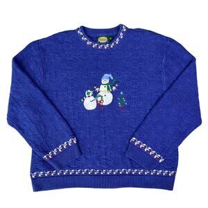 Women's Vintage Cabela's Snowman Holiday Christmas Pullover Sweater (Sz XL)